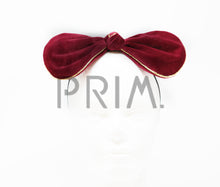 Load image into Gallery viewer, VELVET WITH METALLIC TRIM BOW BABY HEADBAND
