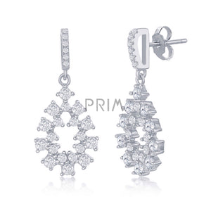 STERLING SILVER DESIGNED OVAL GOLD PLATED EARRINGS