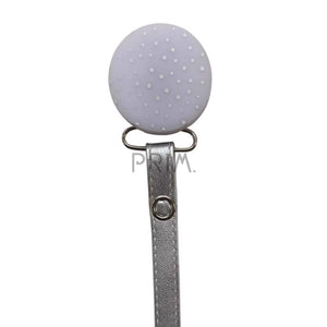 CHIC GREY DOT ROUND CLIP