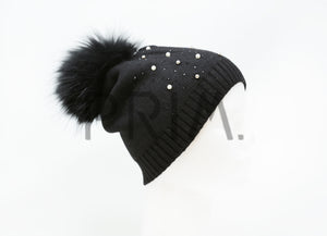 PEARL STUDDED WOOL HAT