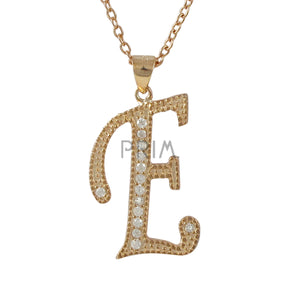 SS INITIAL NECKLACE E ROSE