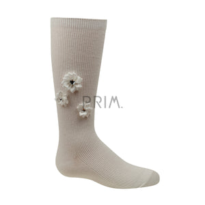 ZUBII DIAMOND FLOWER KNEE SOCK