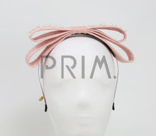 Load image into Gallery viewer, LAYERED BOW WITH PEARLS HEADBAND
