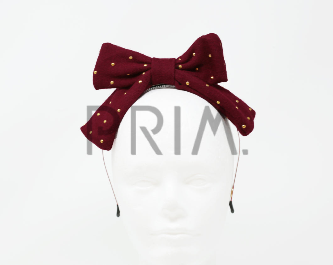 GOLD DOTTED PUP UP BOW HEADBAND