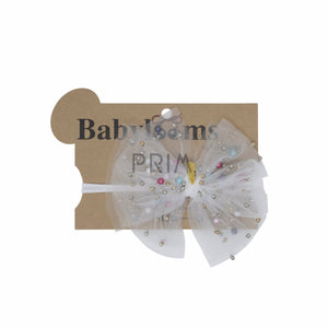 TULLE BOW PEARLS BABY BAND