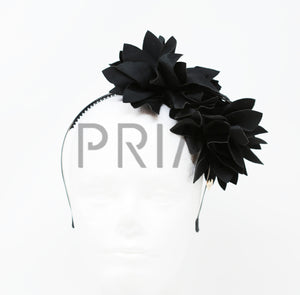 DOUBLE SIDE FLOWER WITH BUTTON HEADBAND